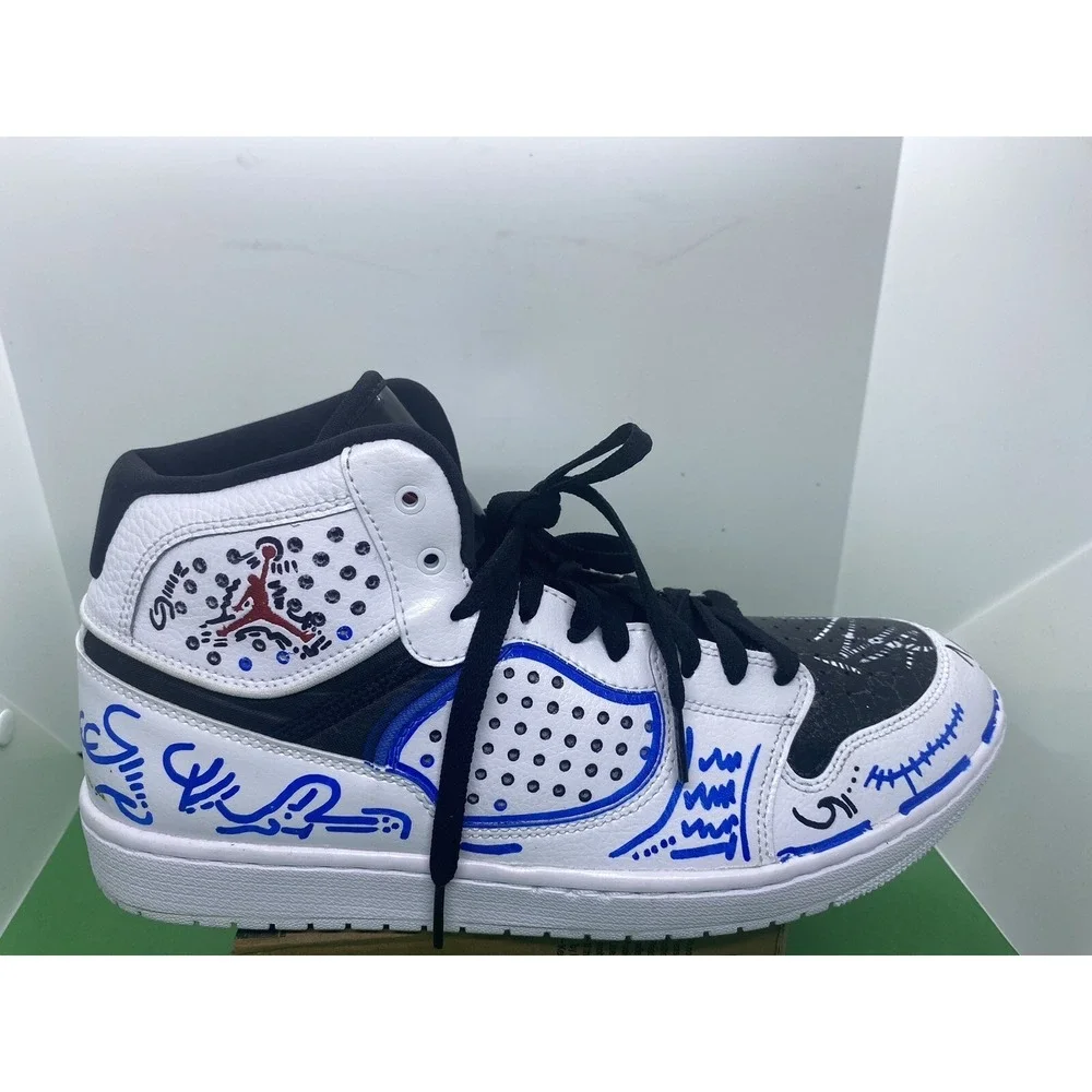 Jordan Access White Black Athletic Sneaker AR3762-101 Mens Size 11
